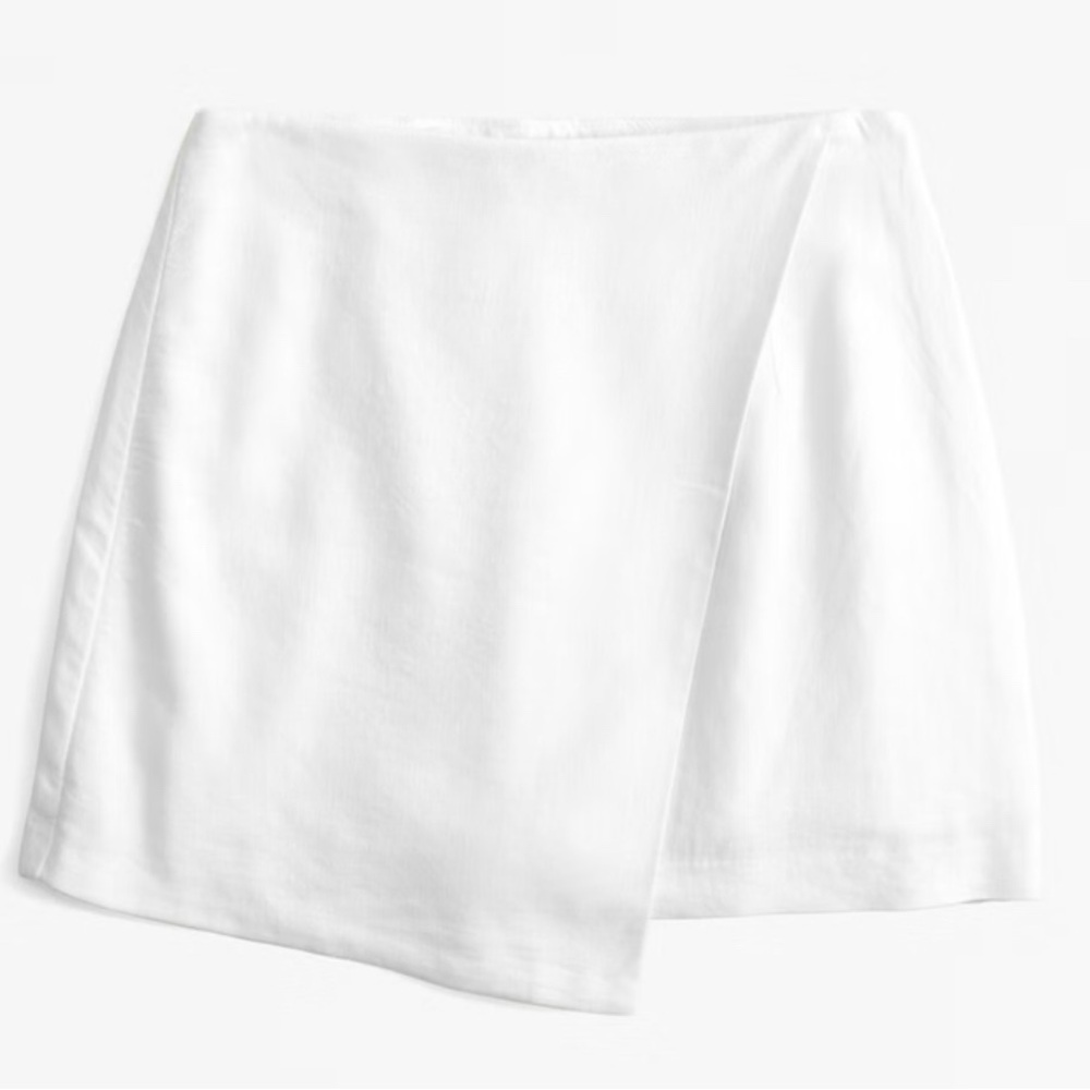 NWT Abercrombie & Fitch Scarlett Linen-Blend Wrap Mini Skort, Medium